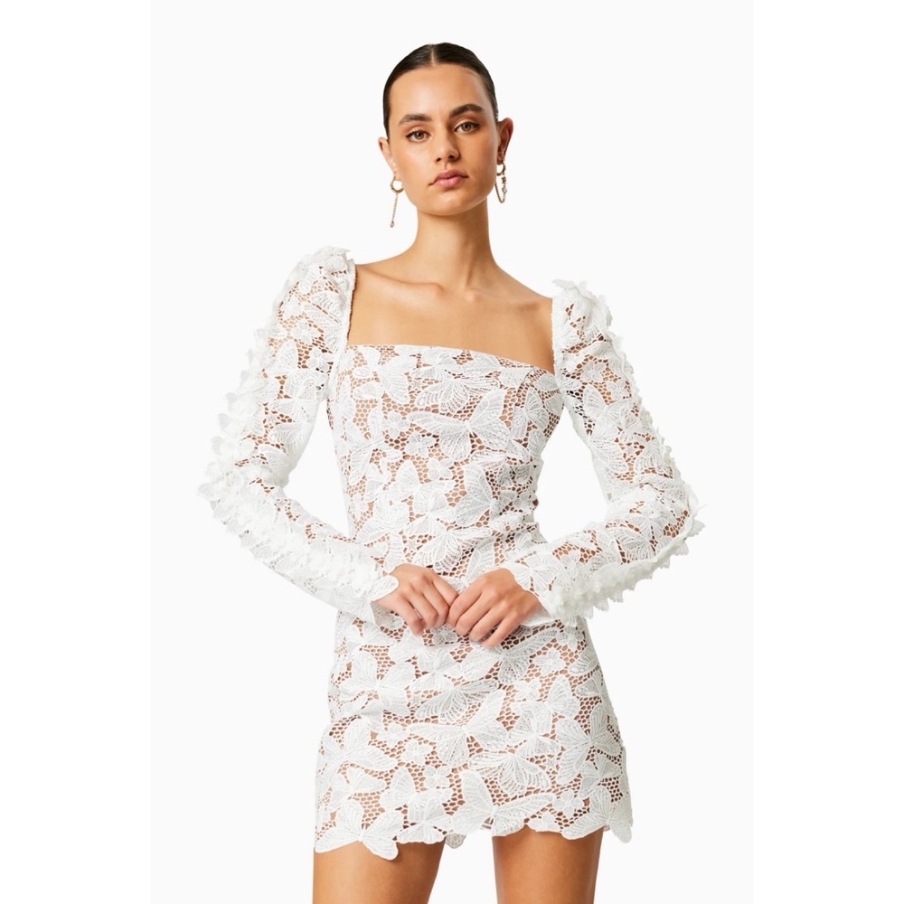 Free People x Elliatt Verona Long Sleeve Lace Mini Dress